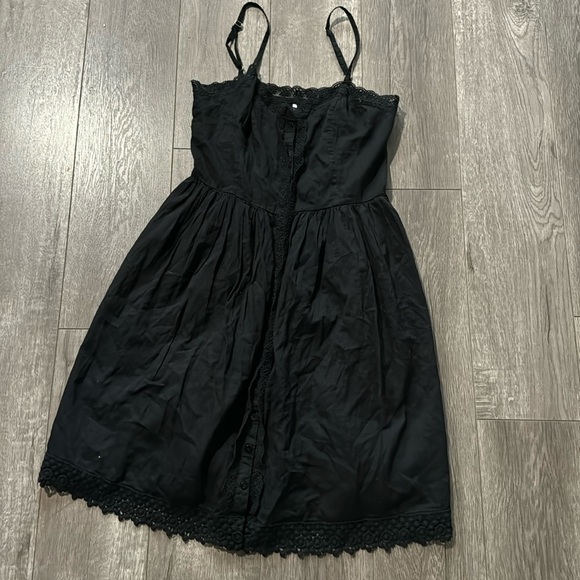 Free people black lace button down dress S - Picture 1 of 5